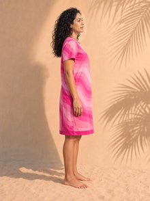 Copacabana Shocking Pink T-Shirt Dress – Women's, side view