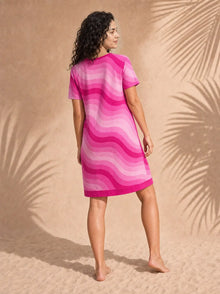 Copacabana Shocking Pink T-Shirt Dress – Women's, back view