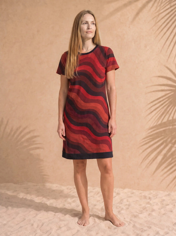 Copacabana Ruby Print T-Shirt Dress – Women's, front view