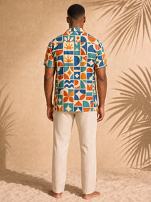 Selarón Print Button-Up Shirt, back view