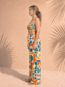 Selarón Print Matching Set – Bikini Top & Pajama Pants, side view