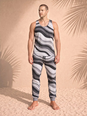 Copacabana Monochrome Matching Set – Tank & Pajama Pants