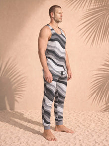 Copacabana Monochrome Matching Set – Tank & Pajama Pants, side view