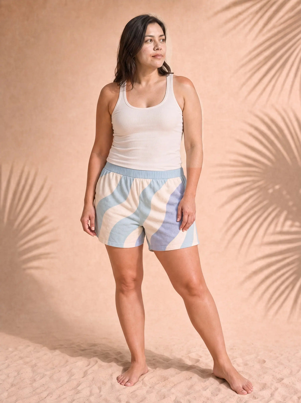 Women's Copacabana Print Shorts – Sky Blue, front view