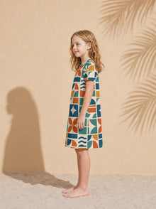 Kids Selarón Print Short-Sleeve Dress, side view