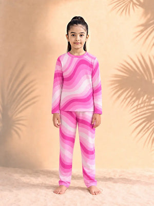 Kids Copacabana Long-Sleeve Pajama Set – Shocking Pink