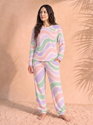 Crewneck Long-Sleeve Pajama Set – Pastel Fantasy