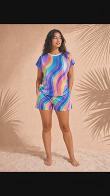 Women's Copacabana Short Pajama & Loungewear Set – Holographic, alternate view