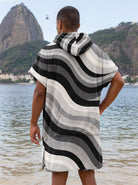 Copacabana Surf Poncho Towel - Monochrome - back view