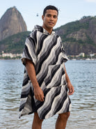 Copacabana Surf Poncho Towel - Monochrome - side view