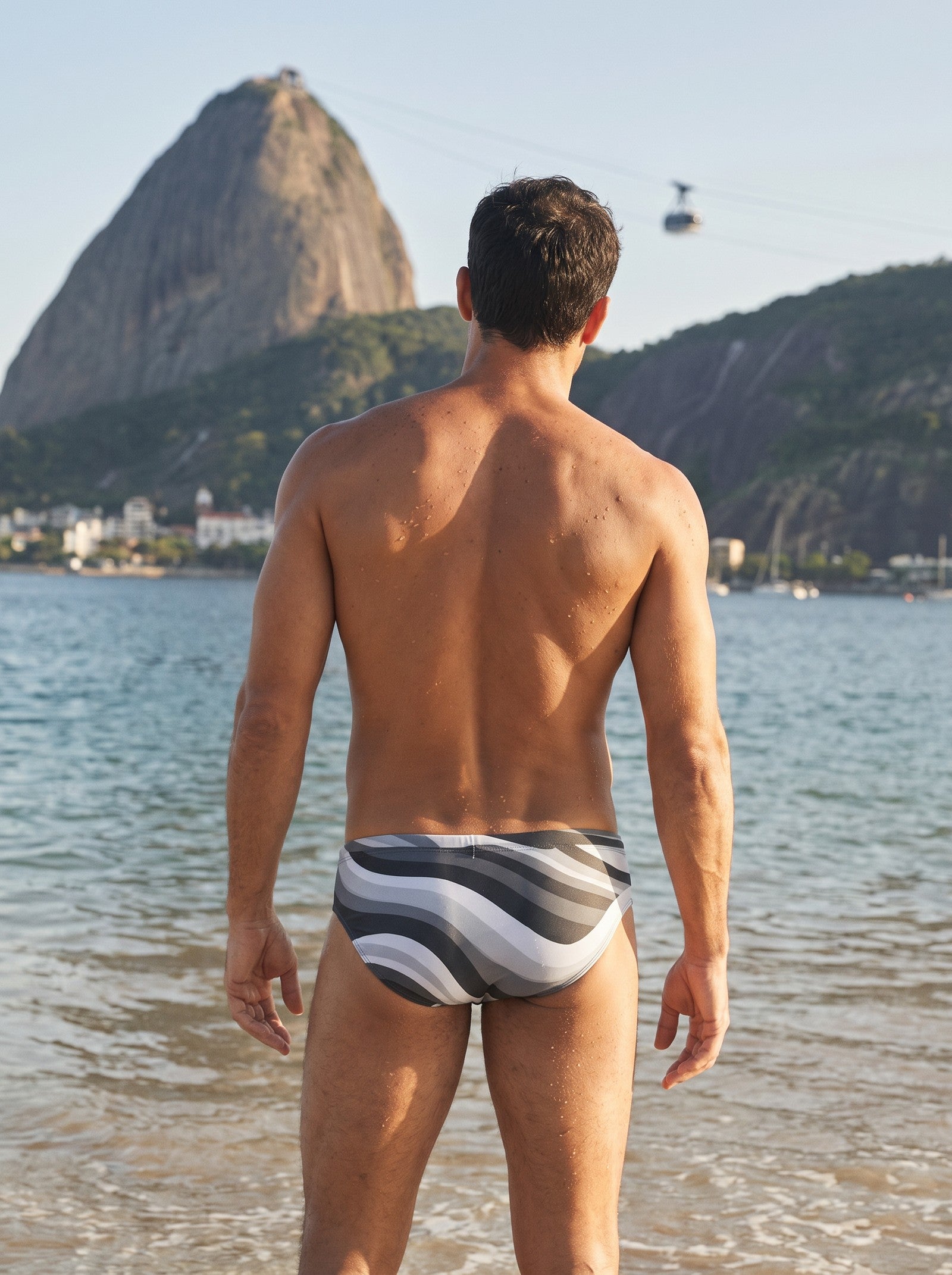 Men's Copacabana Swim Briefs - Monochrome - back view