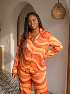Women's Copacabana Long Sleeve Pajama Set - Laranja - side view