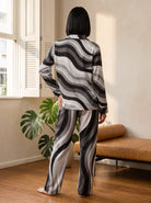 Women's Copacabana Long Sleeve Pajama Set - Monochrome - back view