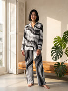 Women's Copacabana Long Sleeve Pajama Set - Monochrome - front view