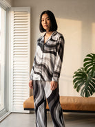 Women's Copacabana Long Sleeve Pajama Set - Monochrome - side view