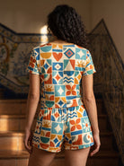 Women's Selaron Print Short Pajama Set - back view