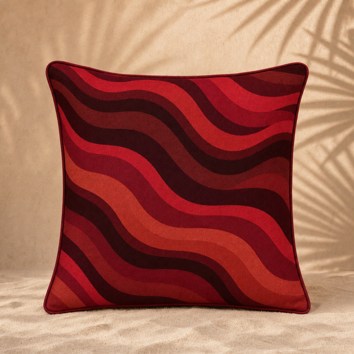 Copacabana Print Pillow – Ruby, front view