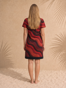 Copacabana Ruby Print T-Shirt Dress – Women's, back view