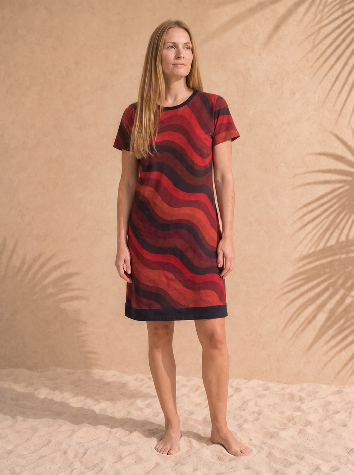 Copacabana Ruby Print T-Shirt Dress – Women's, front view