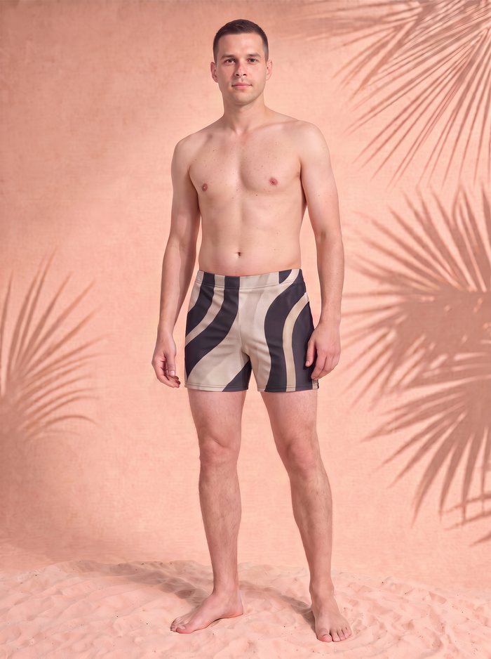 Copacabana Sand Print Athletic Shorts, front view