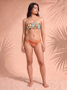 Selarón Print Bandeau Bikini Top, front view