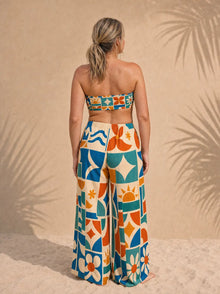 Selarón Print Matching Set – Bikini Top & Pajama Pants, back view