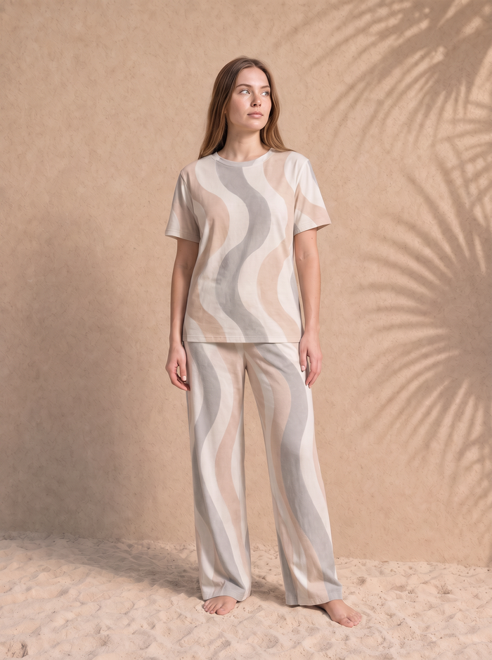 Women's Copacabana Short-Sleeve Pajama Set – Dune, front view