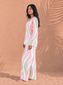 Women's Copacabana V-Neck Pajama Set – Pastel Fantasy, side view