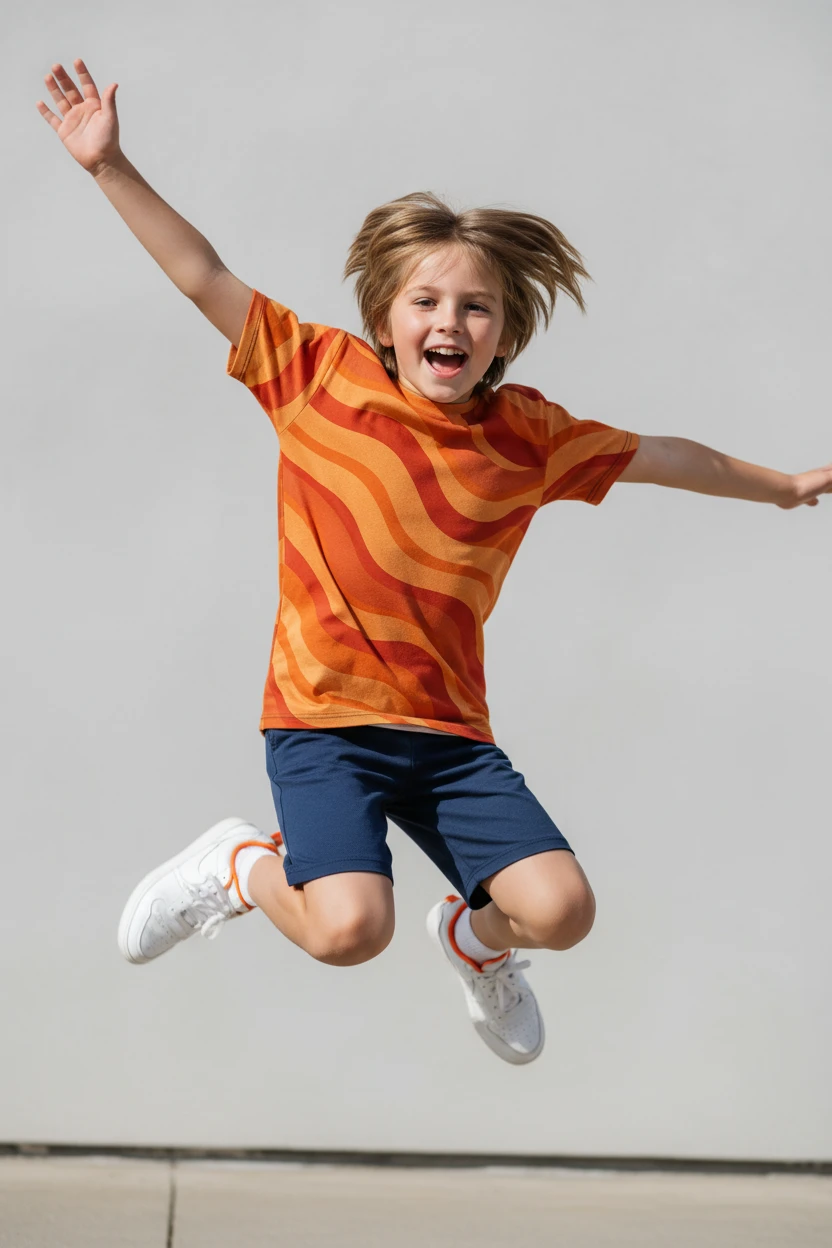 Copacabana Youth cotton crew neck t-shirt - Laranja by Pip and moon